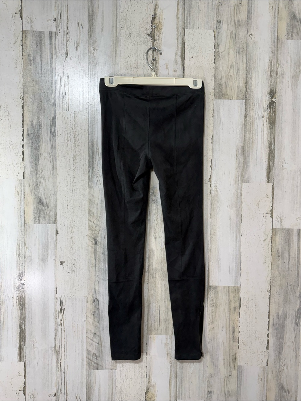 Express Skinny Suede Like Skinny Leggings Pants Zipper Ankle Dark Gray - Picture 4 of 10